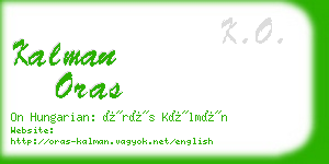 kalman oras business card